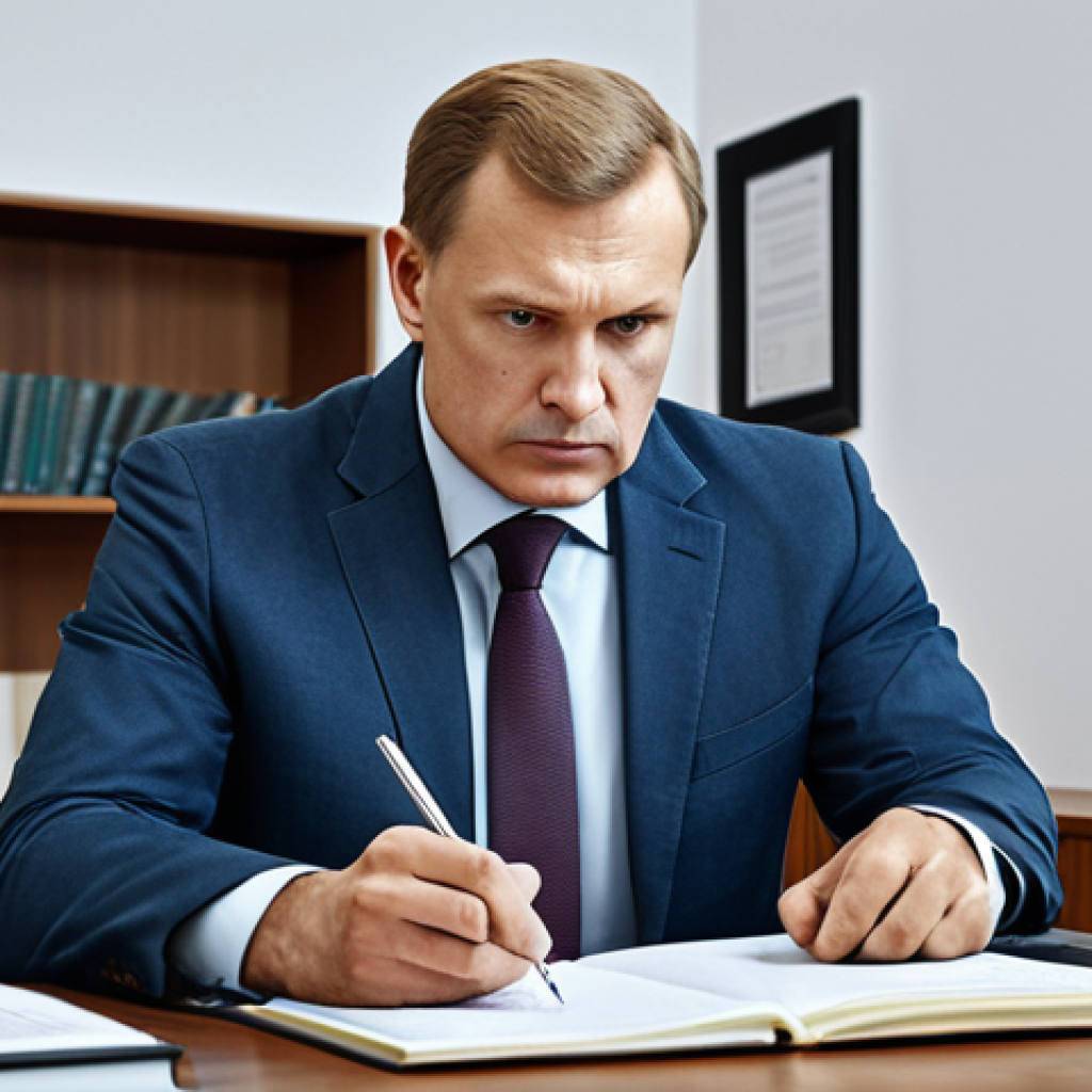 **

A serious, professional-looking political analyst, fully clothed in business attire, is sitting at a desk in a modern Moscow office. Books on political science and economics are visible in the background. He is reviewing documents and making notes with a pen. Perfect anatomy, correct proportions, natural pose. Safe for work, appropriate content, professional.

**