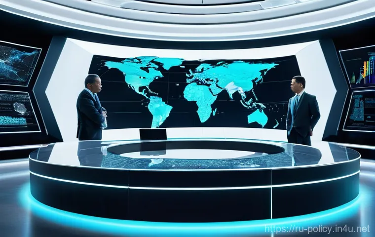 정책분석사와 국제 정책의 성공 사례 연구 - **Geopolitical Strategy Room:**
    A highly detailed, realistic image of a sophisticated geopolitic...