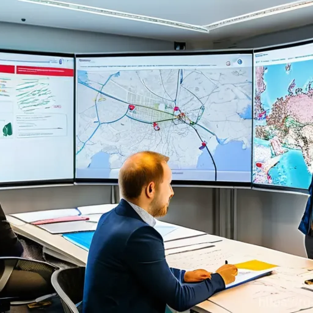정책분석사와 사회 문제 해결 사례 연구 - A group of diverse Russian policy experts, including an economist, an urban planner, and a sociologi...